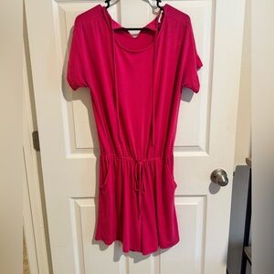 Zenana Fuchsia Short Sleeve Romper!